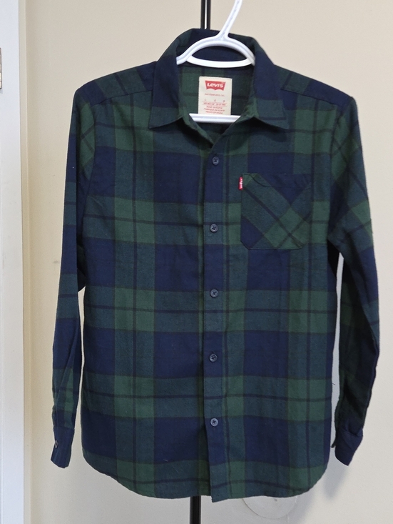 Levi's Other - Levi's Green & Navy Plaid Button-Down Shirt